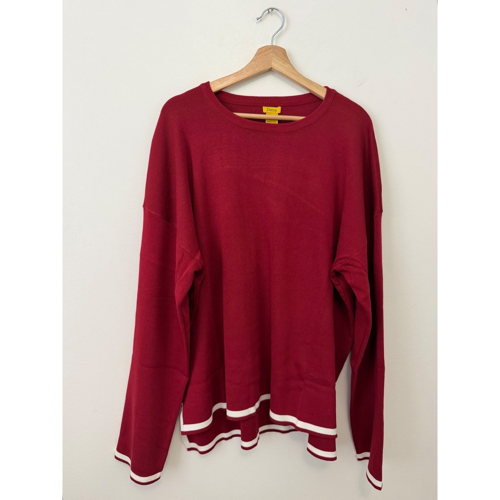 Daisy Long‎ Sleeve Knit Sweater – Burgundy – Size 2X – NWT
